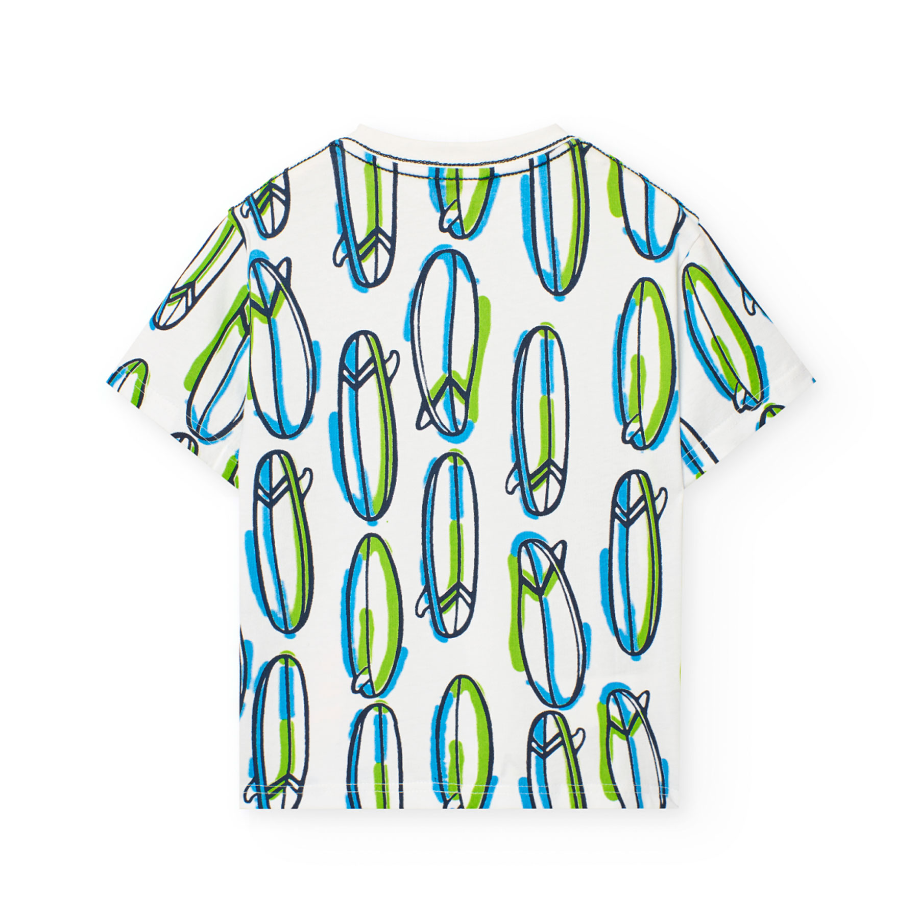 Boboli Boy's Surfer Printed Knitted Short Sleeve T-Shirt - White