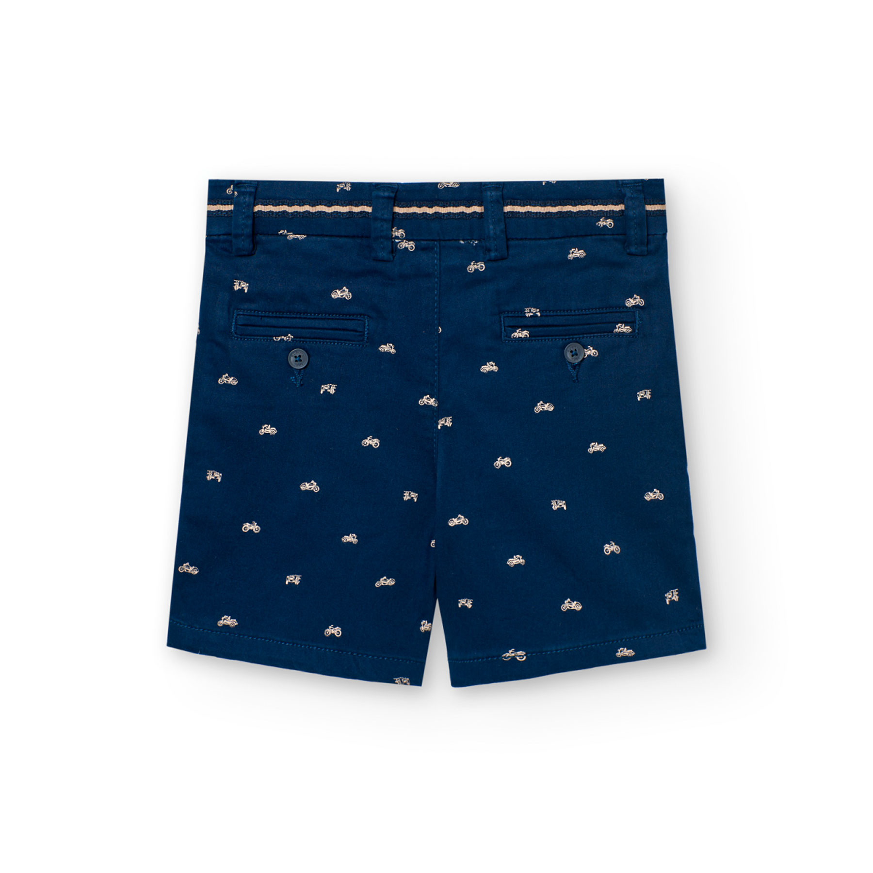 Boboli Boy's Motorcycle Printed Satin Shorts - Blue