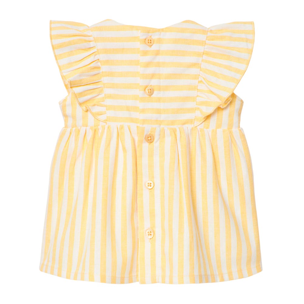 Boboli Baby Girl's Striped Poplin Dress with Bloomers - Yellow - 2 Pcs