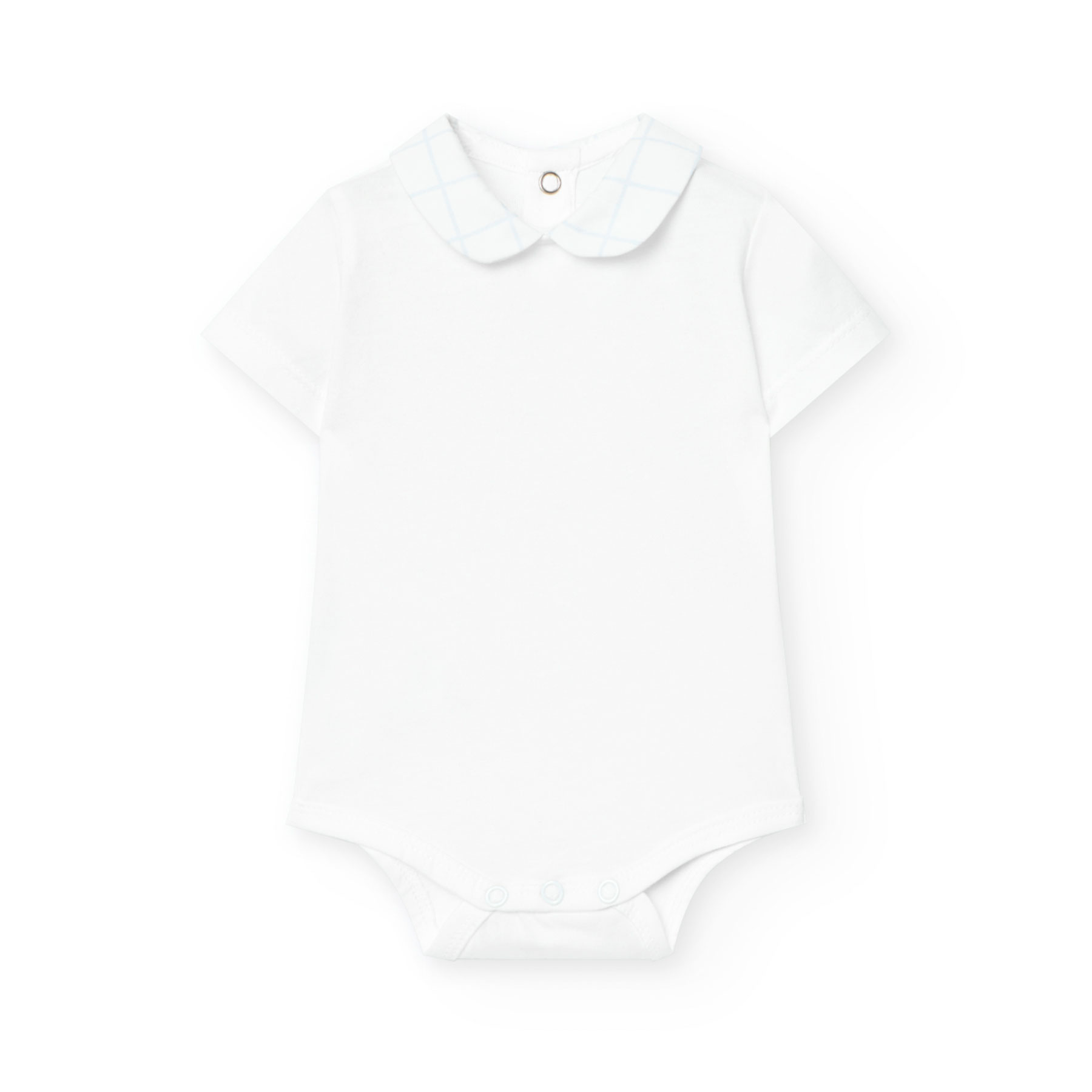 Boboli Baby Boy's Checked Bodysuit with Romper - White - 2 Pcs