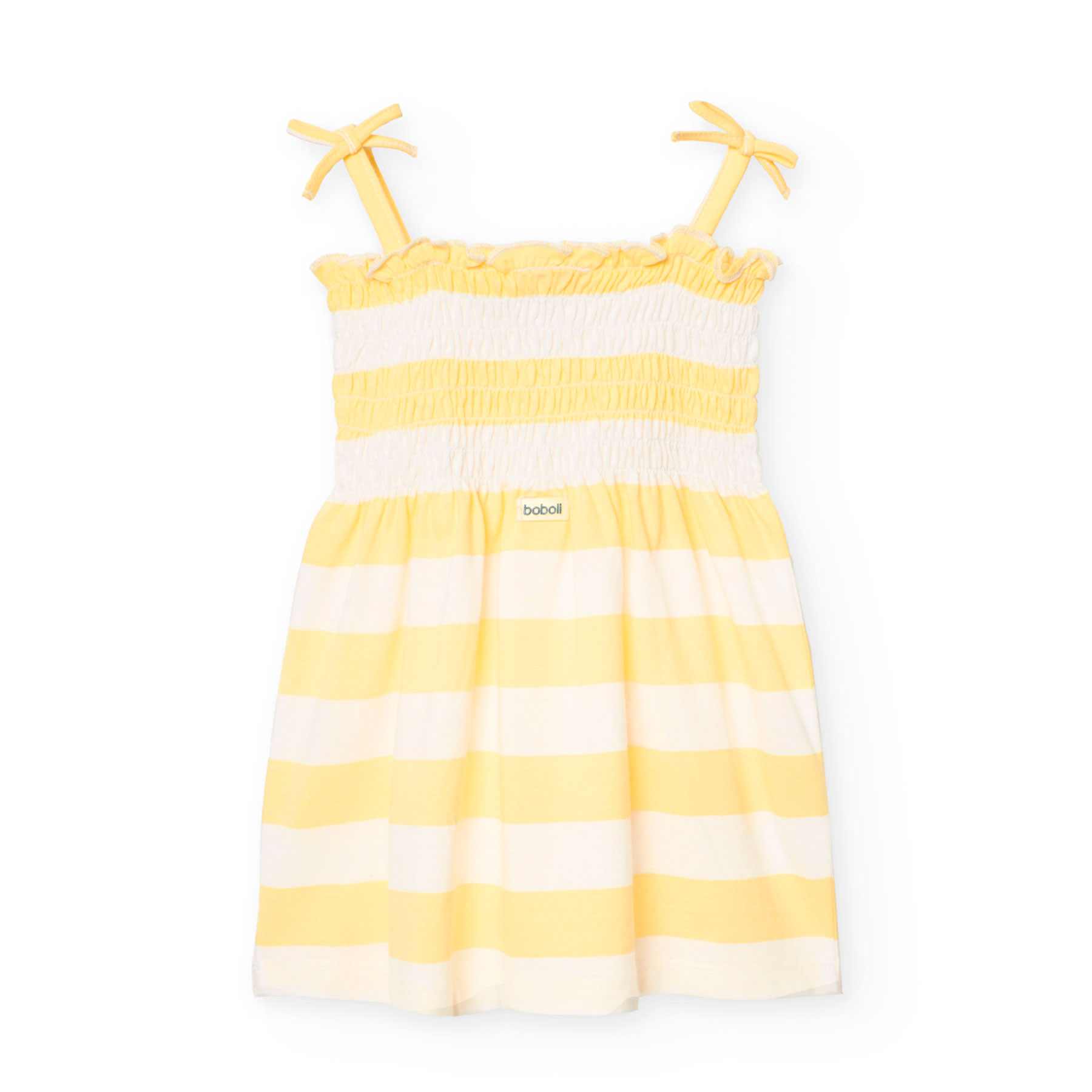 Boboli Girl's Striped Knitted Dress - Yellow/White