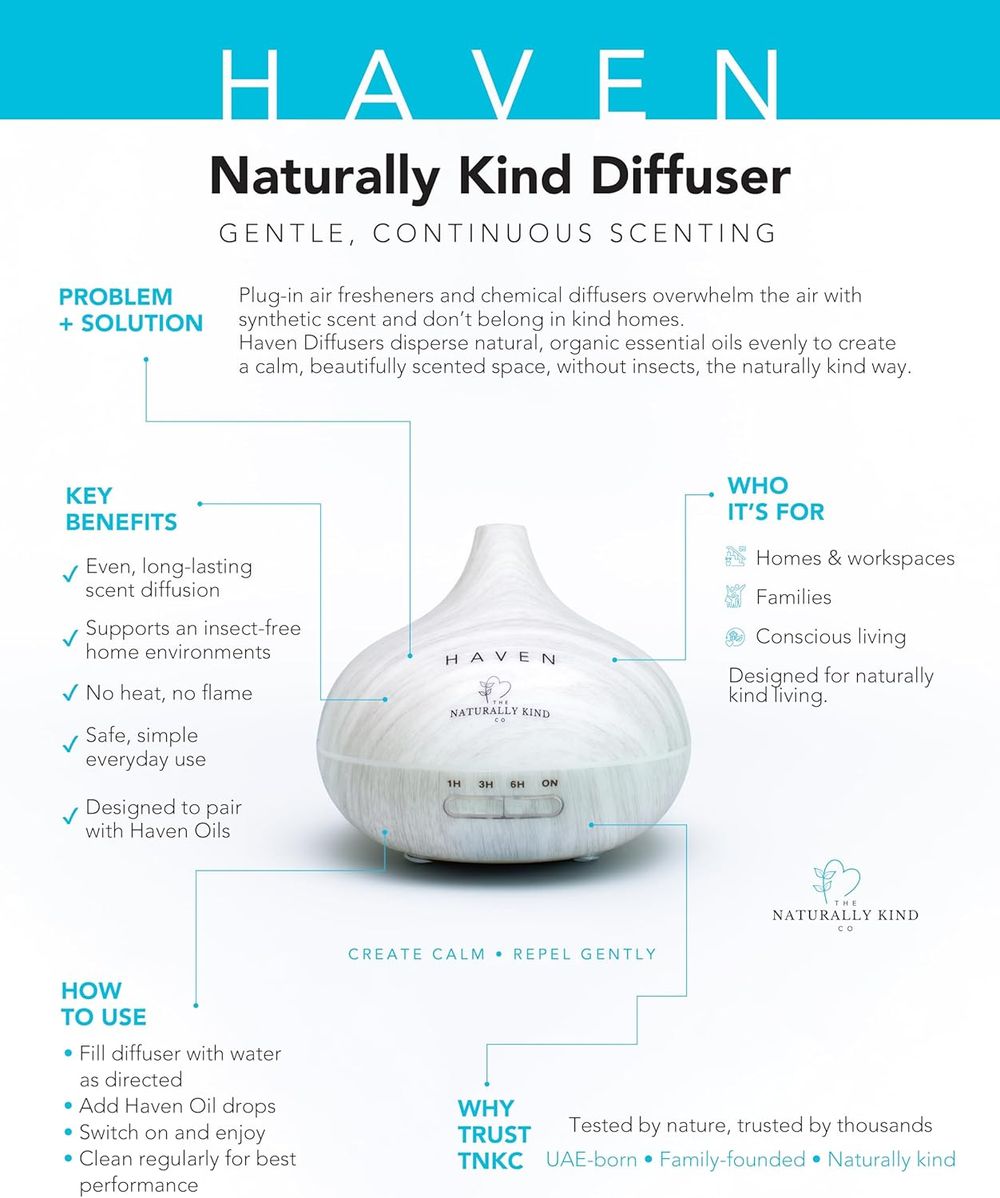 The Naturally Kind Co. - Haven Ultrasonic Aroma Diffuser - White