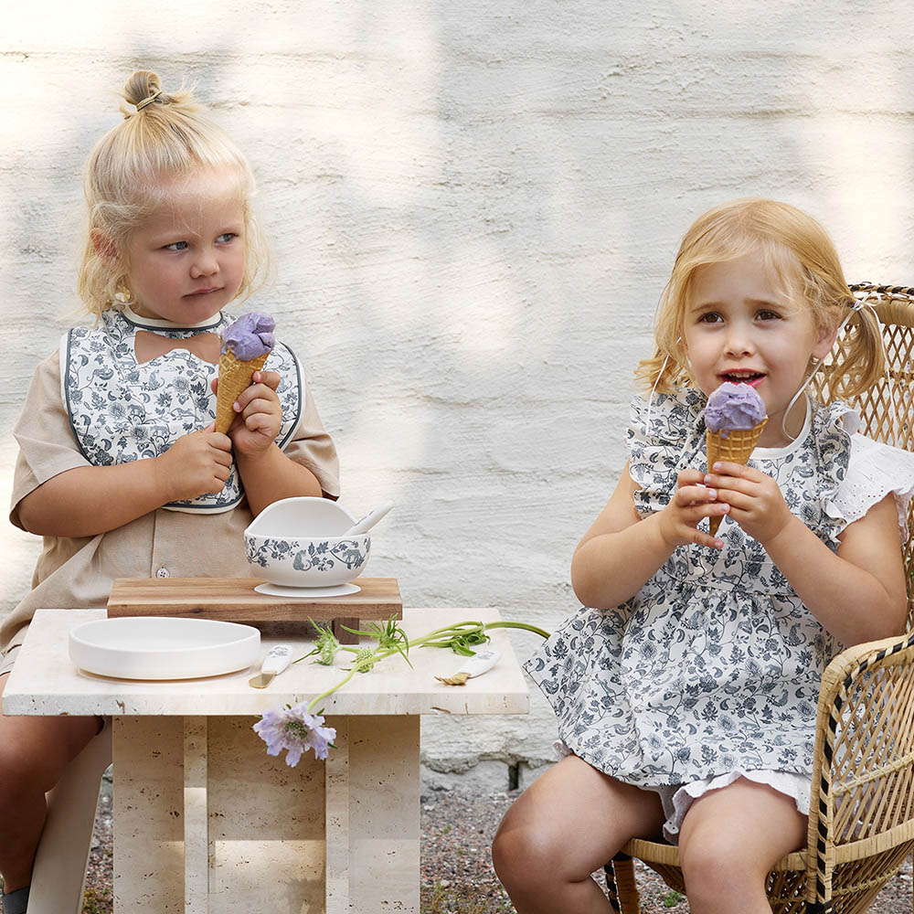 Elodie Details Baby Dry Bib - Garden Leo Toile Bow