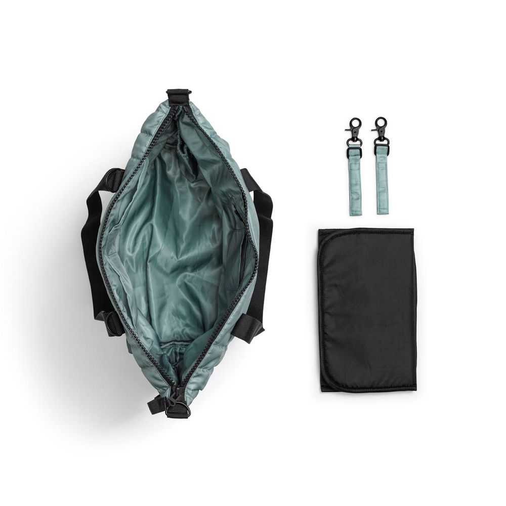 Elodie - Quilted Changing Bag With Changing Mat - Pebble Green