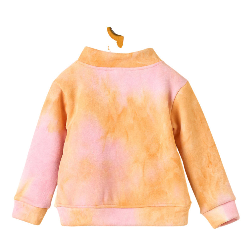 StyloBug - Girl's Tie-Dye High Neck Sweatshirt - Orange