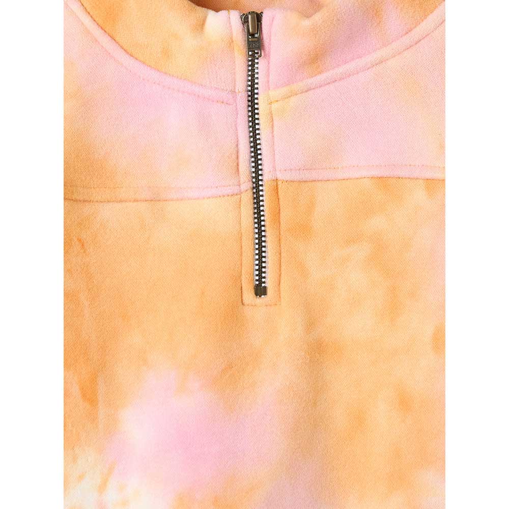 StyloBug - Girl's Tie-Dye High Neck Sweatshirt - Orange
