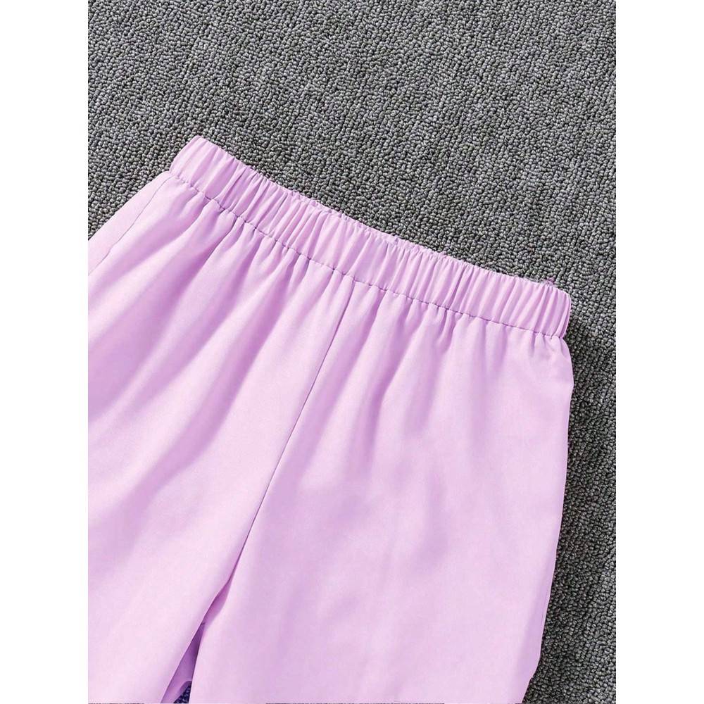 Take Two - Girl's Solid Cargo Joggers - Purple