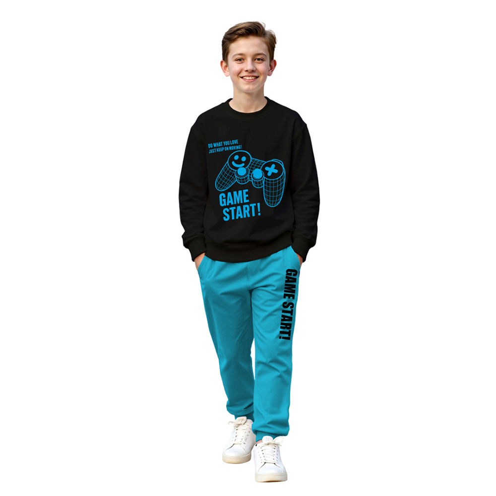 Take Two - 2pc-Set - Boy's Game Start Graphic Sweatshirt & Joggers - Multicolor