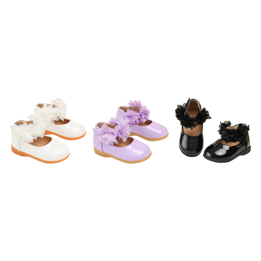 حذاء باليرينا مسطح مزين بالزهور من تيك تو -