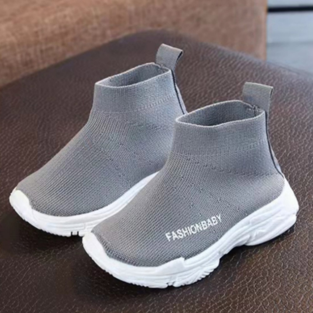 Take Two - Girl's Solid Slip-On Sneakers - Grey