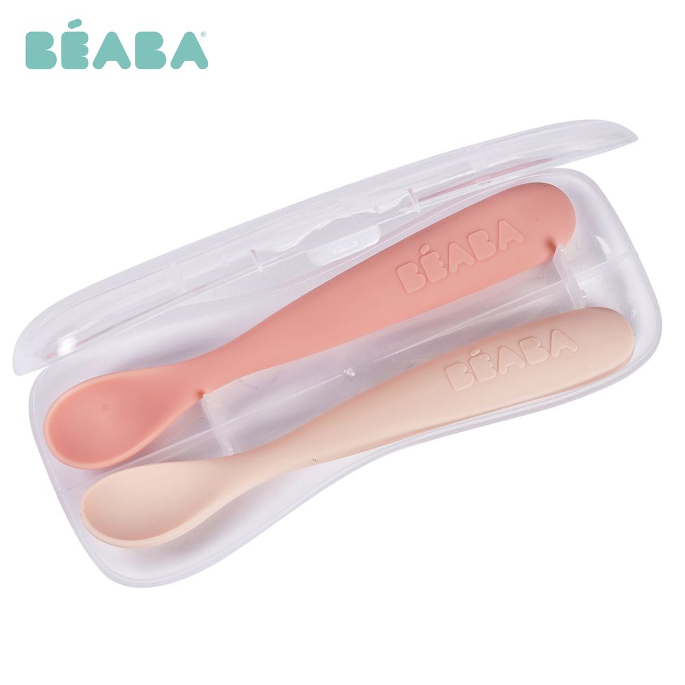 Beaba - 1st Age Silicone Spoons & Carrying Case Set - 3 Pcs