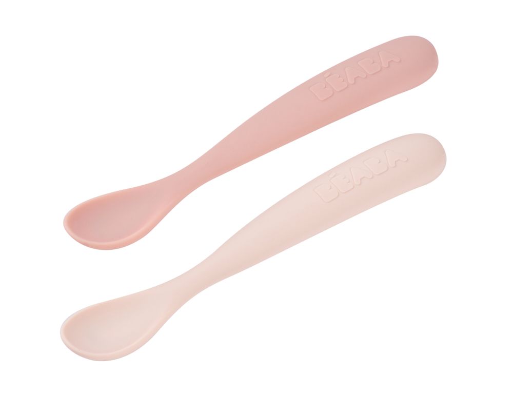 Beaba - First Age Silicone Spoon - Cotton Candy - 2 Pc Set