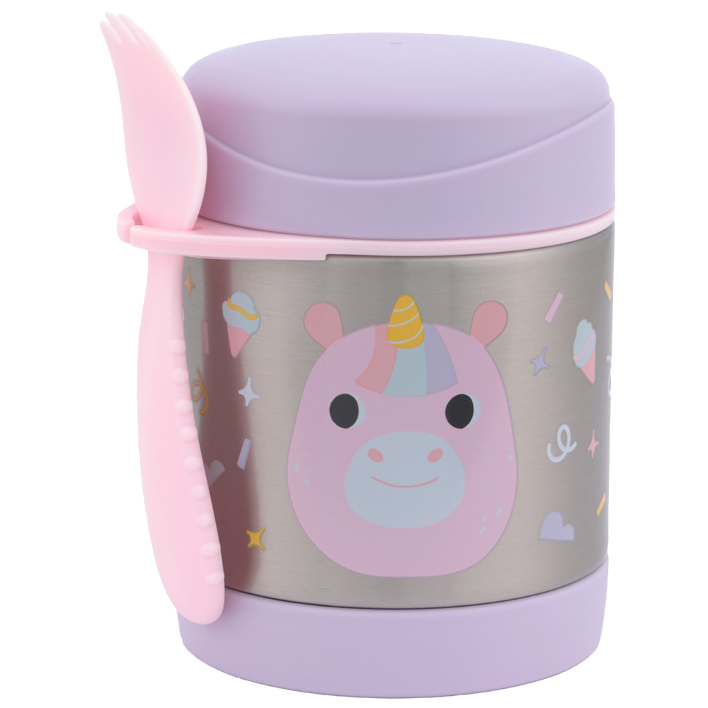 Skip Hop - Besties Squad Food Jar With Spork - Unicorn - 325 ml