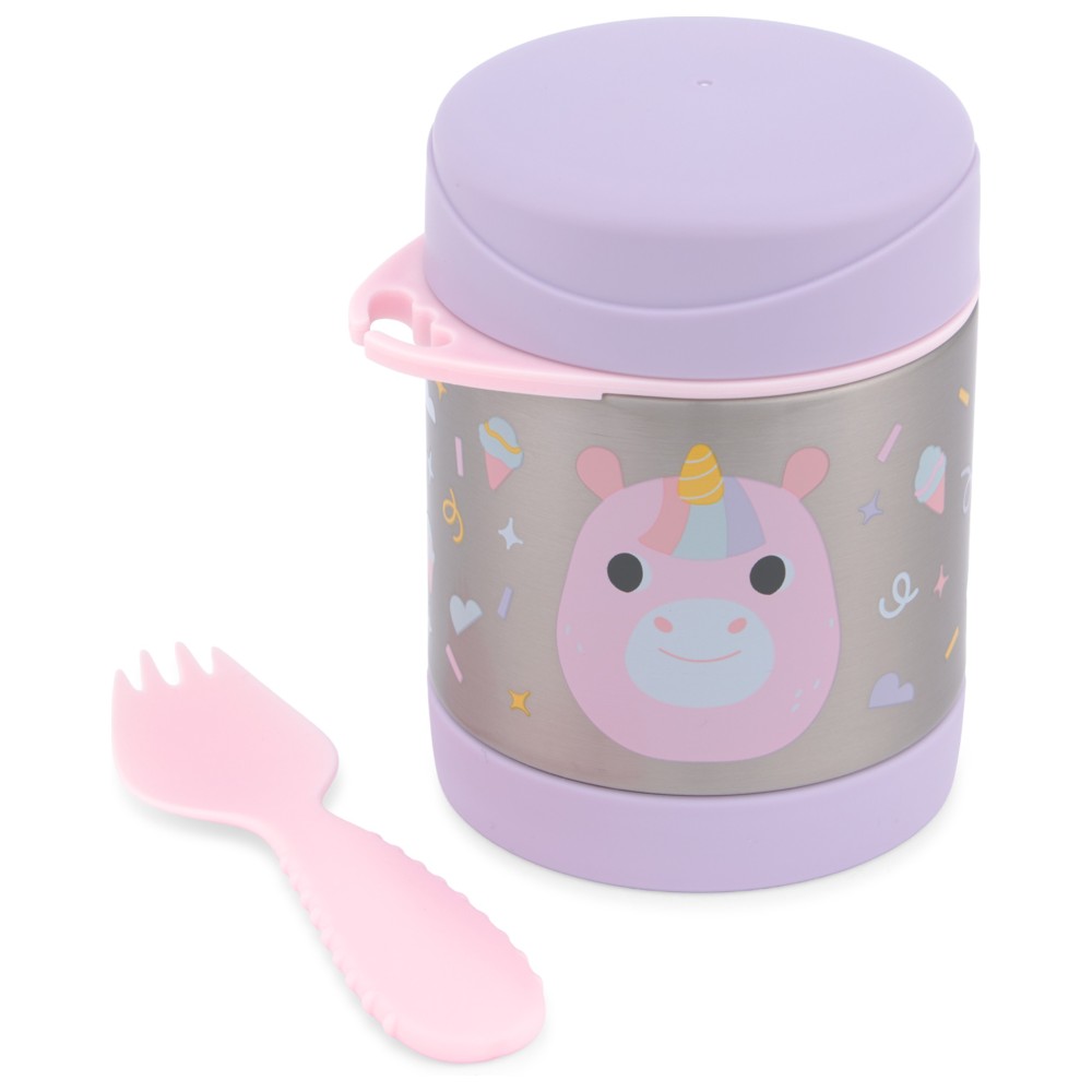 Skip Hop - Besties Squad Food Jar With Spork - Unicorn - 325 ml