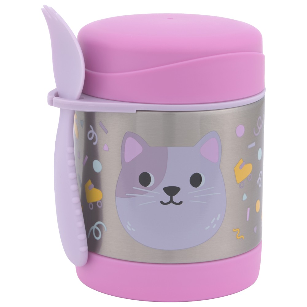 Skip Hop - Besties Squad Food Jar With Spork - Cat - 325 ml