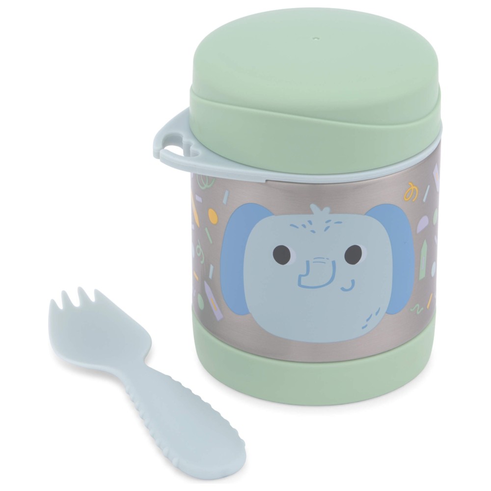 Skip Hop - Besties Squad Food Jar With Spork - Elephant - 325 ml