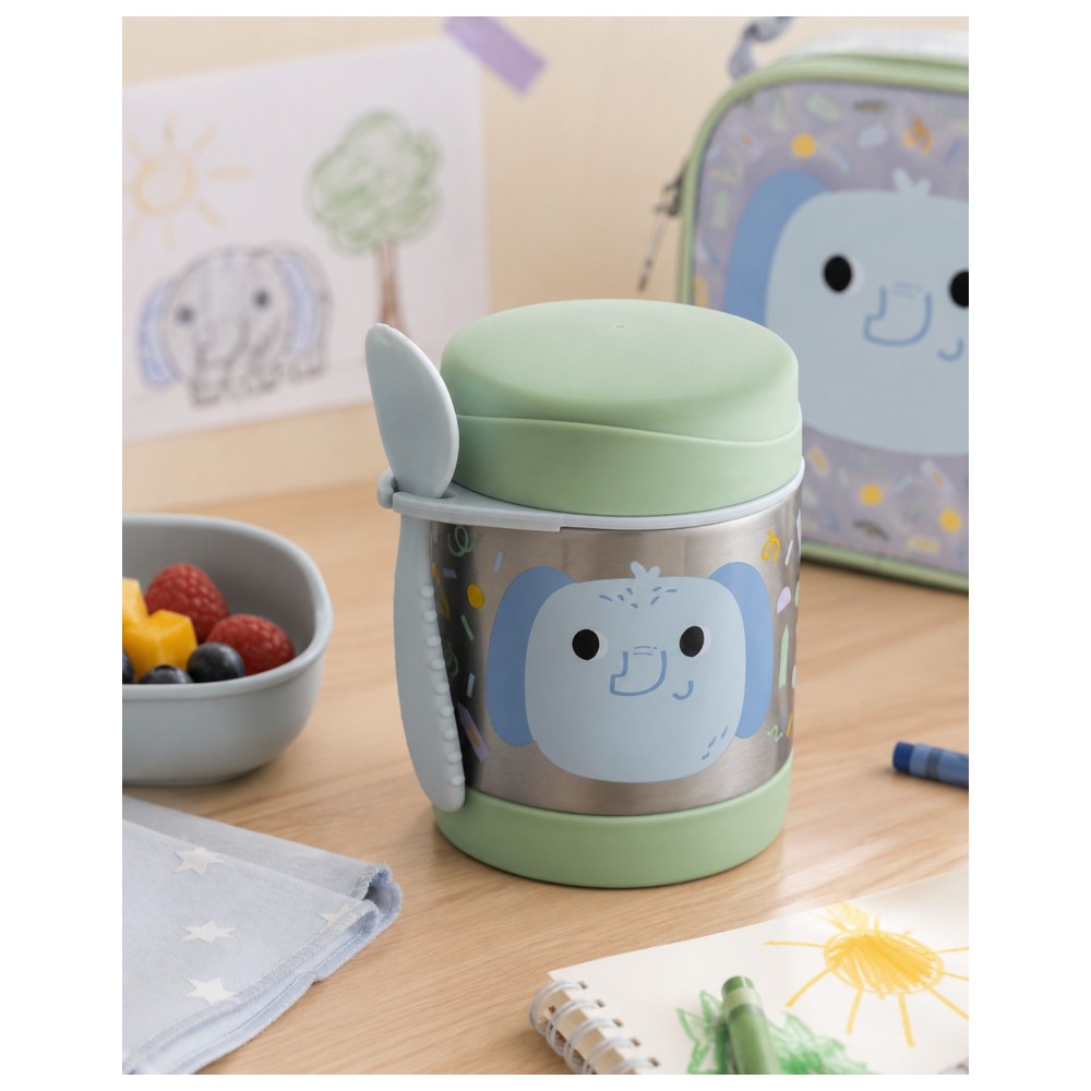 Skip Hop - Besties Squad Food Jar With Spork - Elephant - 325 ml