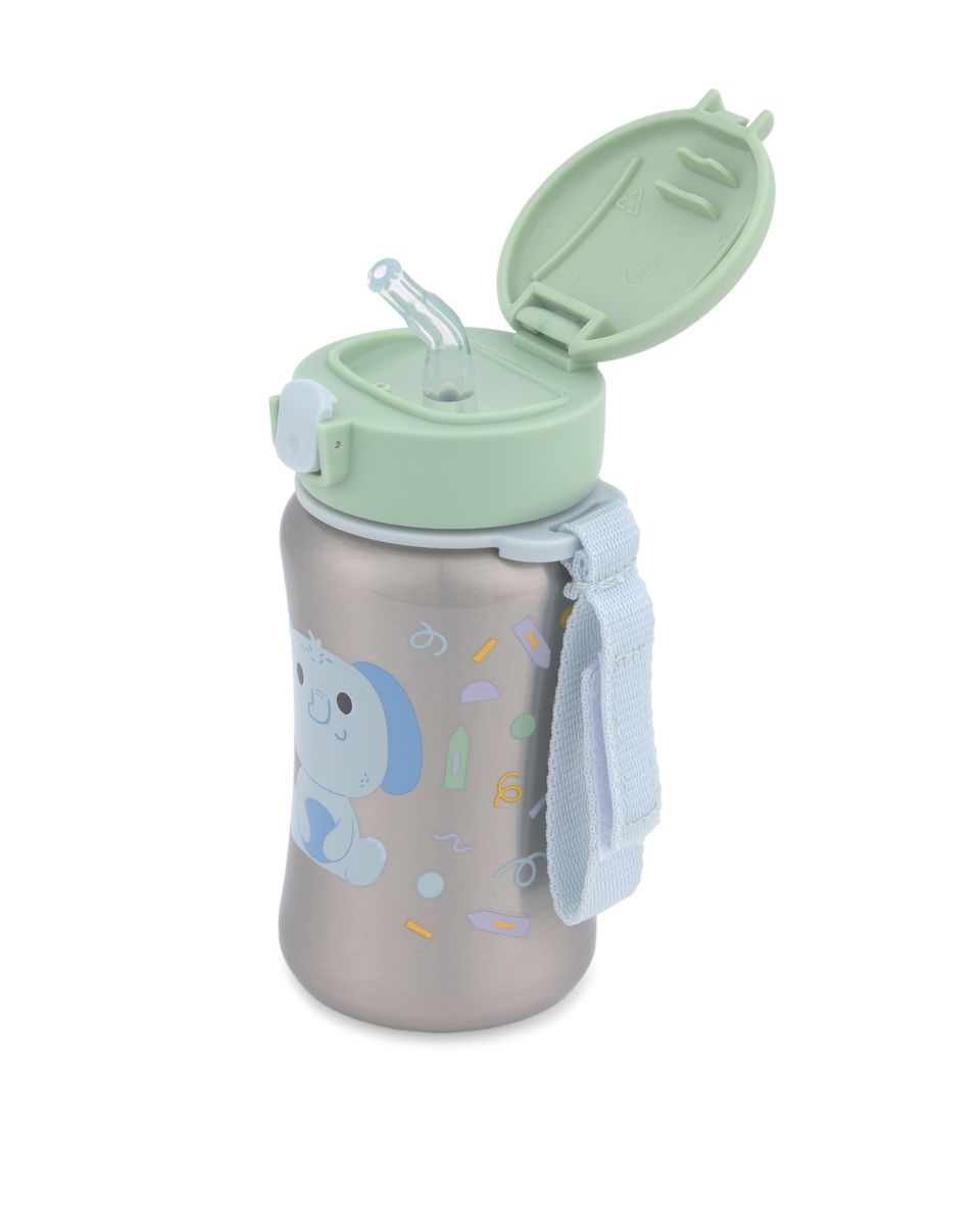 Skip Hop - Besties Squad Stainless Steel Straw Bottle - Elephant - 350 ml
