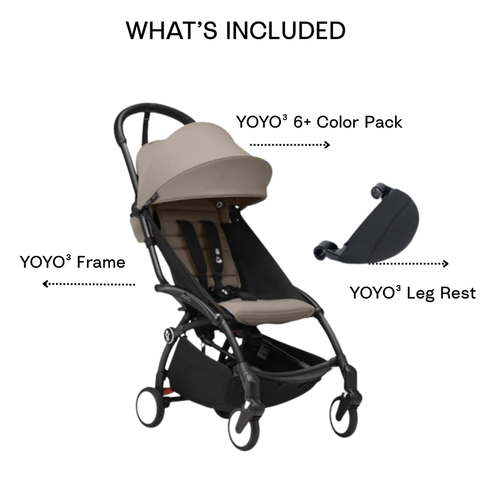 Stokke YOYO³ Stroller Set - Black Frame + Leg Rest