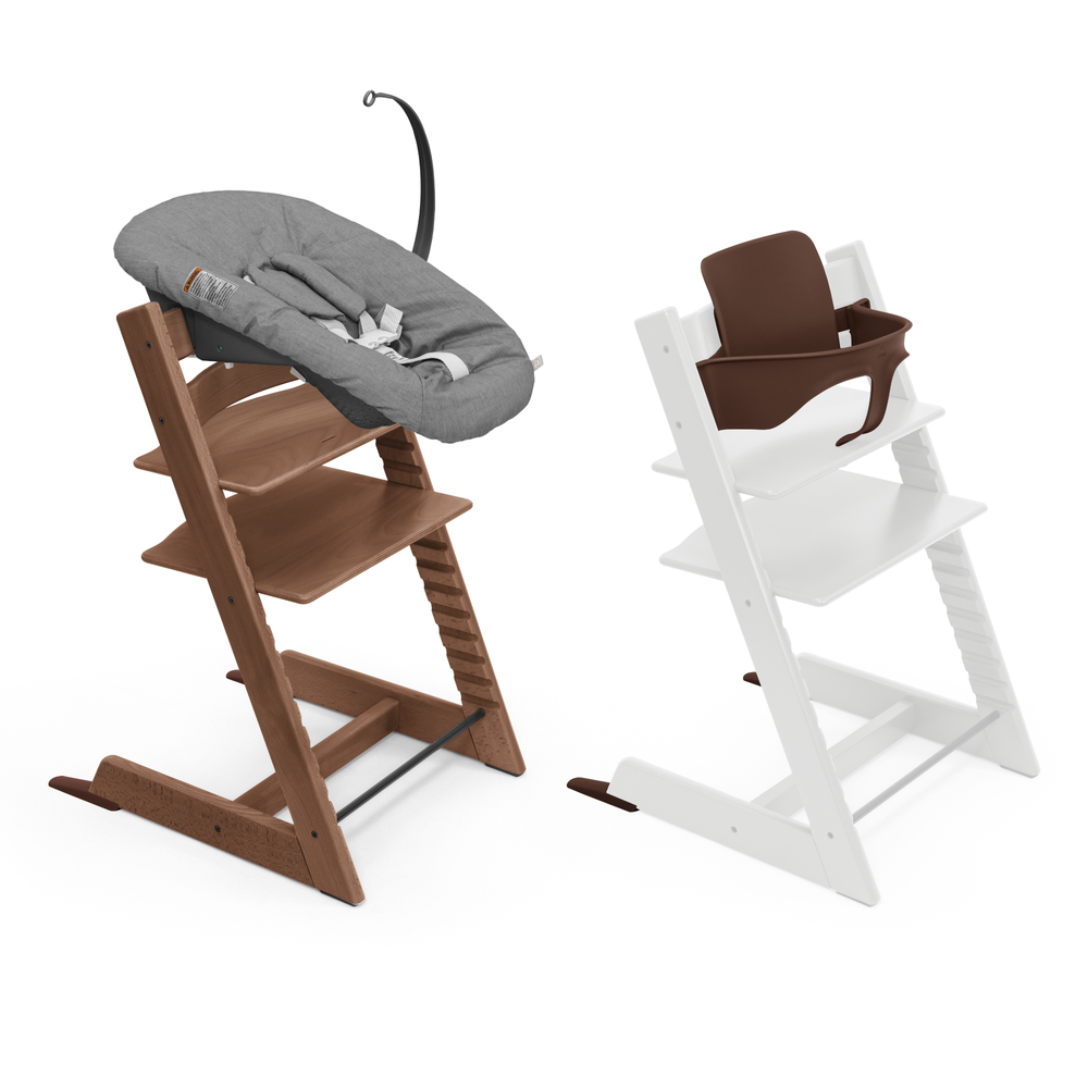 Stokke - Tripp Trapp Chair With Baby & Newborn Set - Warm Brown/White