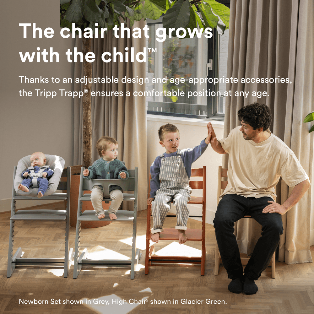 Stokke - Tripp Trapp Chair With Baby & Newborn Set - Warm Brown/White