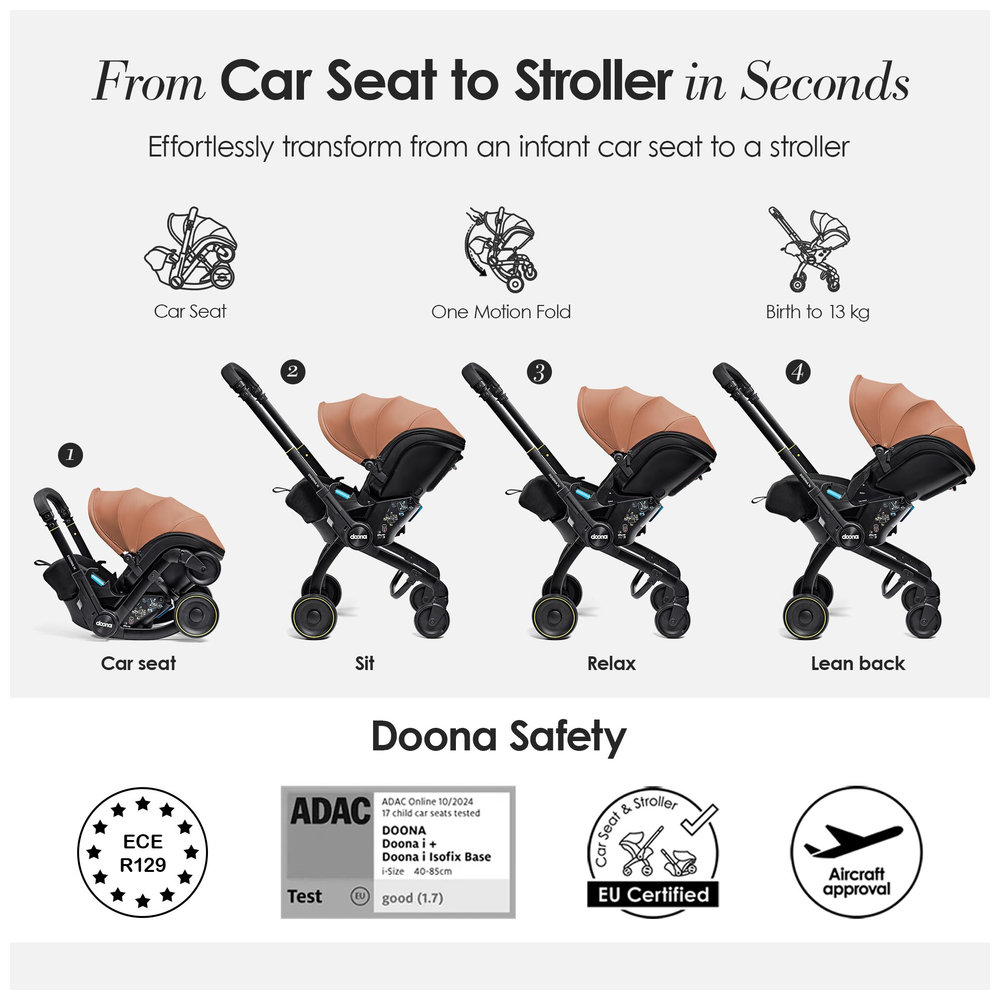 Doona - Doona X Baby Car Seat & Stroller, Infant Car Seat - Terracotta