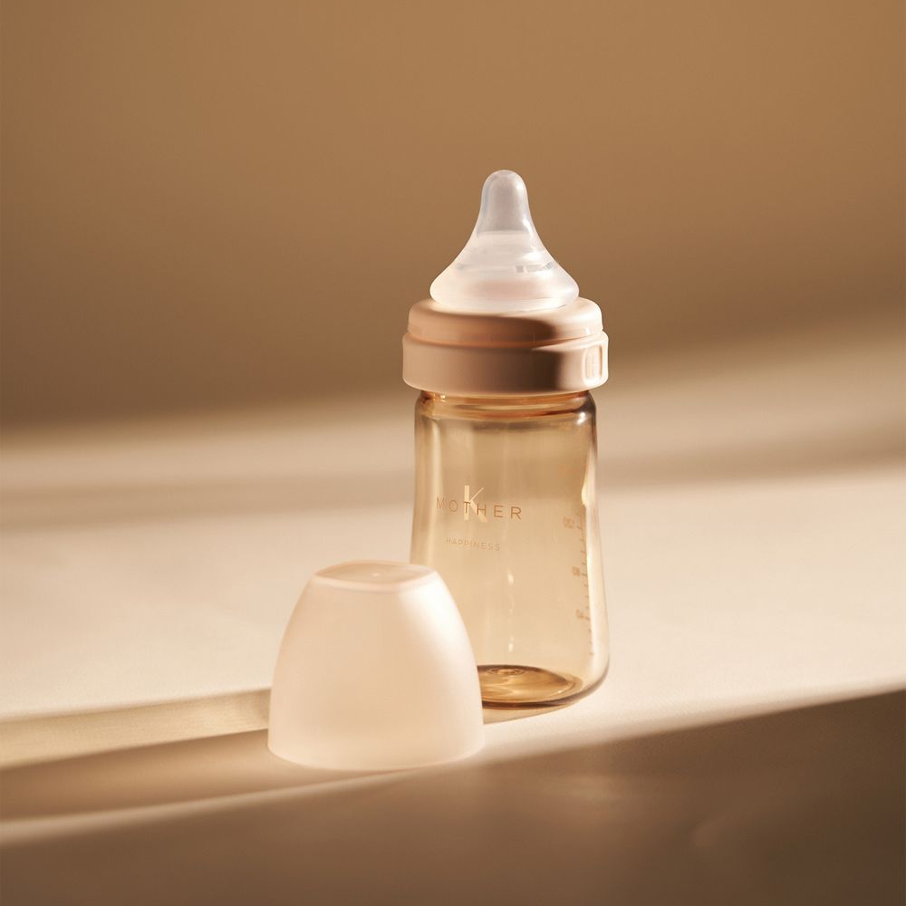 Mother K - PPSU Feeding Bottle With Nipple - Cream - Step 2 - 180 ml