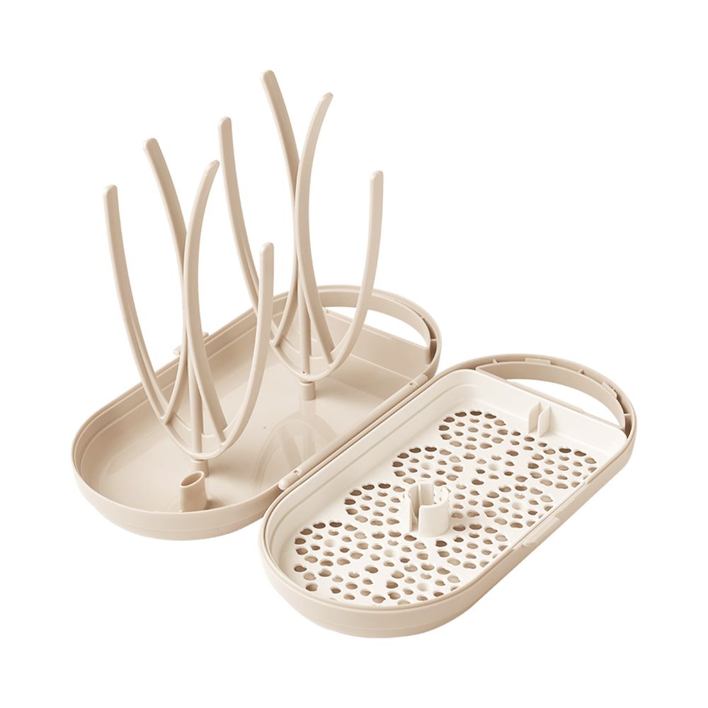 Mother K - Portable Feeding Bottle Drying Rack Set - Cream