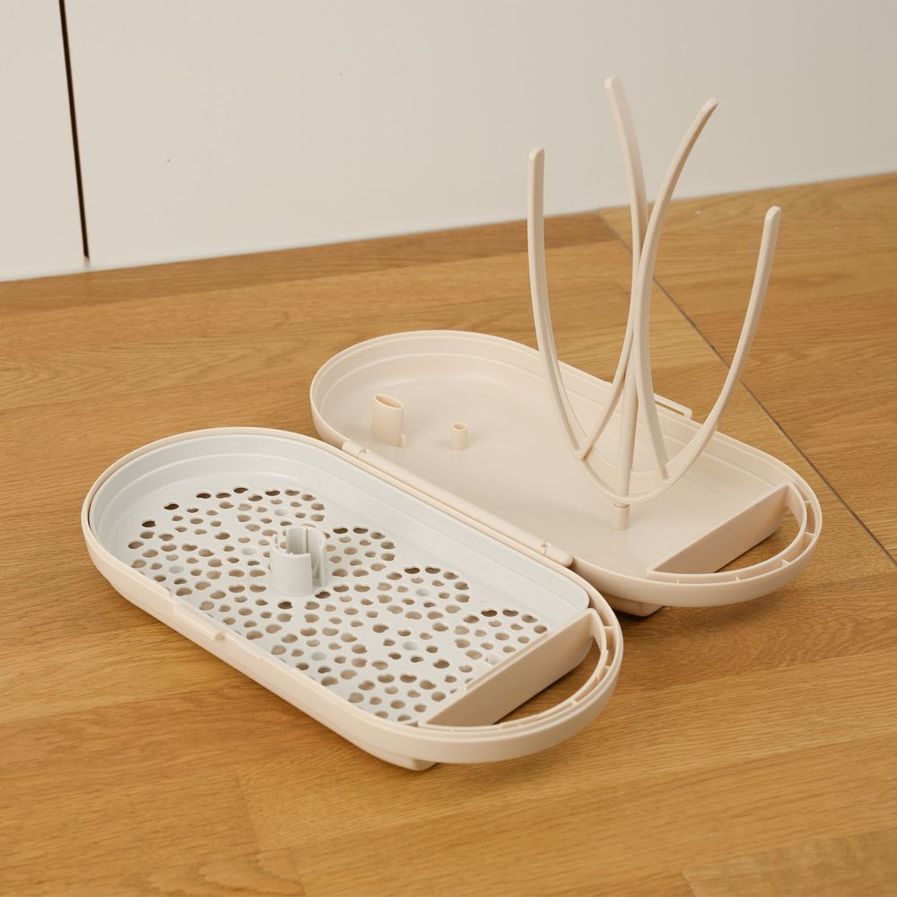 Mother K - Portable Feeding Bottle Drying Rack Set - Cream