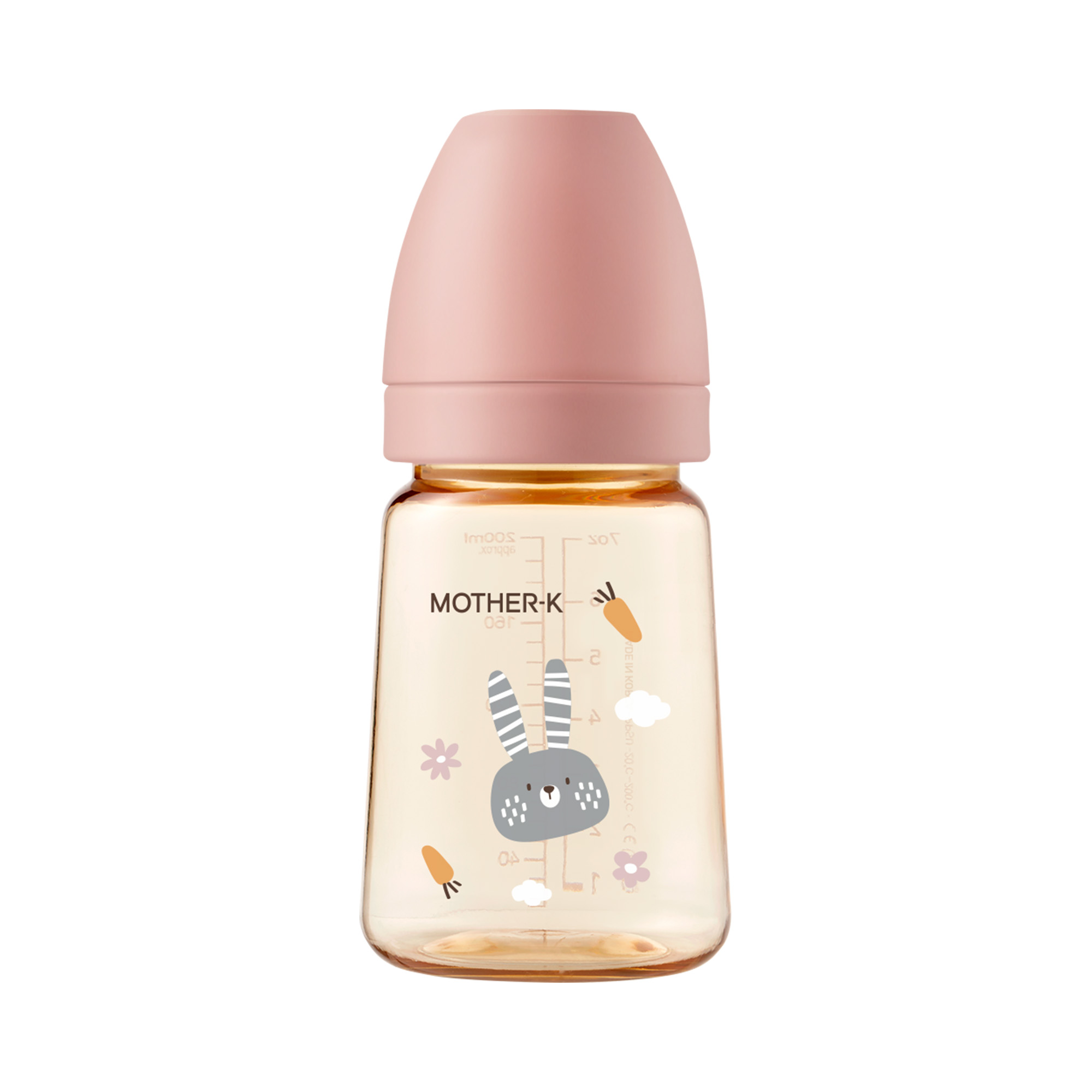 Mother K - Baby Feeding Bottle With Step 2 Nipple - Rabbit - 180 ml