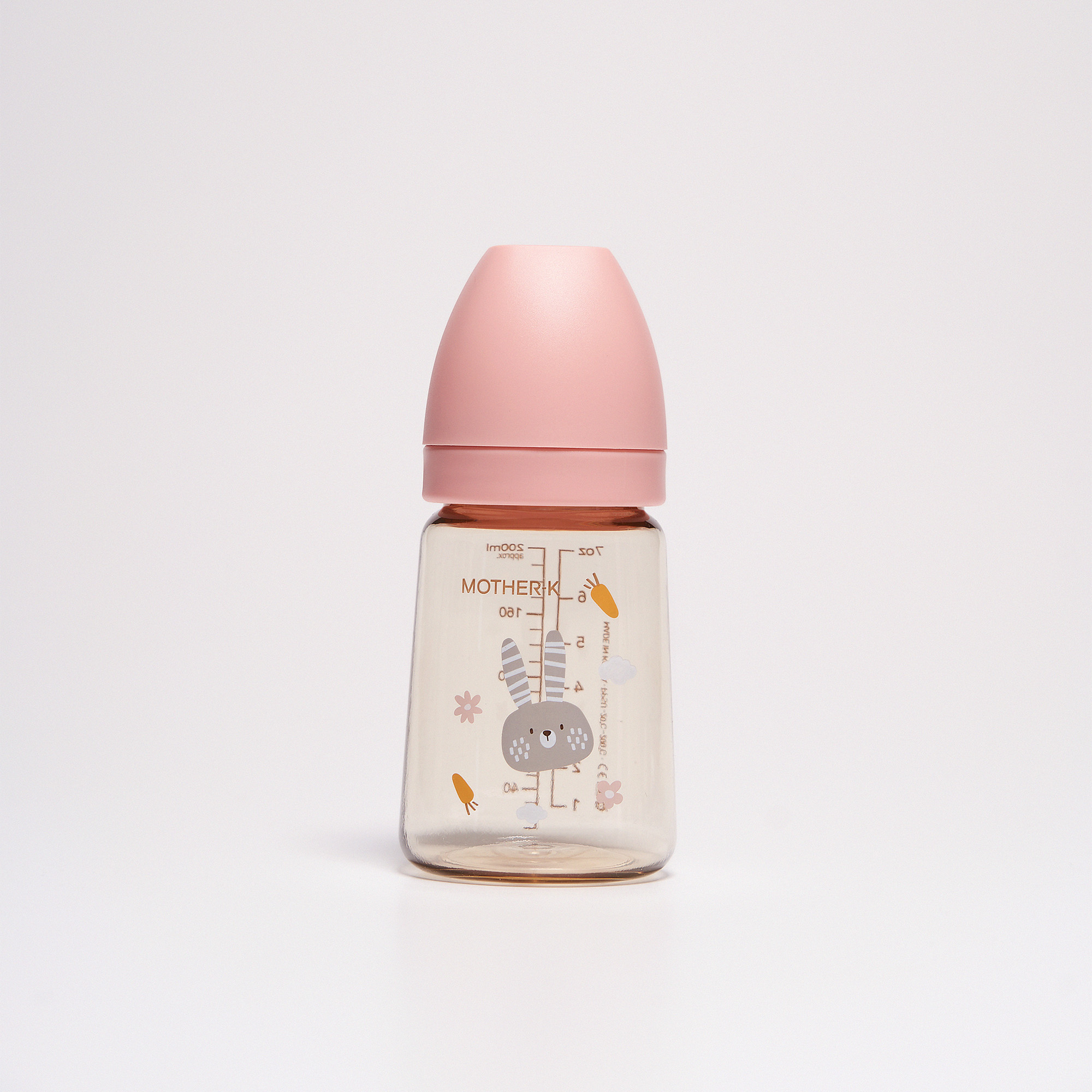 Mother K - Baby Feeding Bottle With Step 2 Nipple - Rabbit - 180 ml