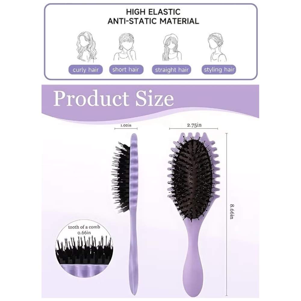 Mella - Curly Hair Detangling & Styling Brush - Lavender