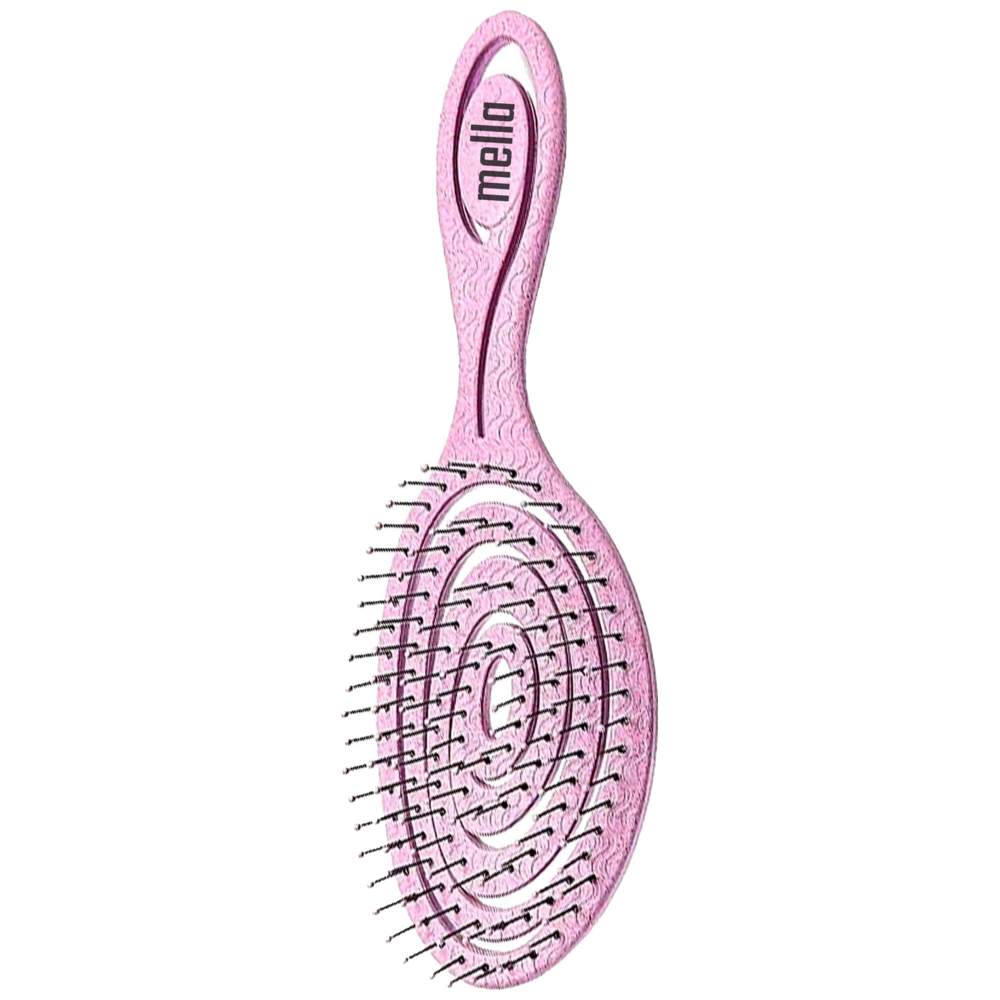 Mella - Oval Shape Spiral Hair Brush - Pink