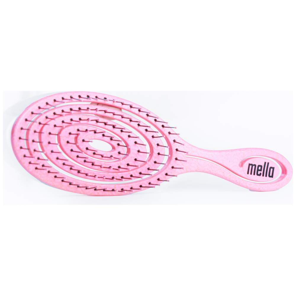Mella - Oval Shape Spiral Hair Brush - Pink