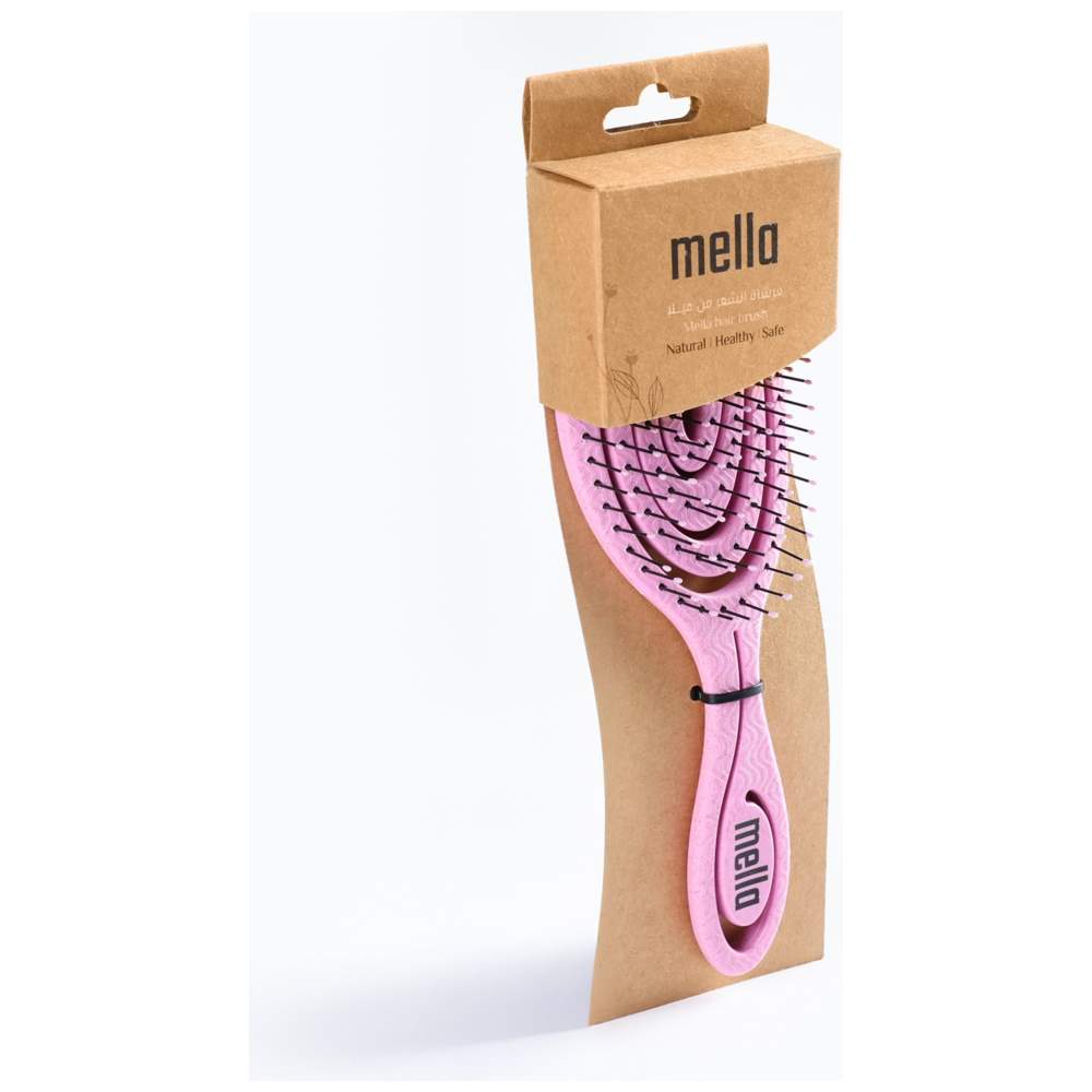 Mella - Oval Shape Spiral Hair Brush - Pink