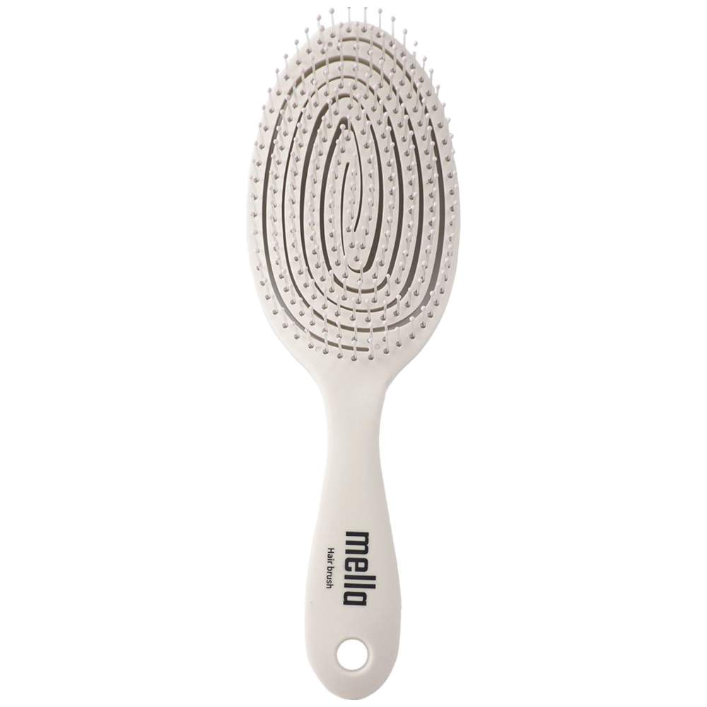 Mella - Oval Shape Hair Brush - Light Beige