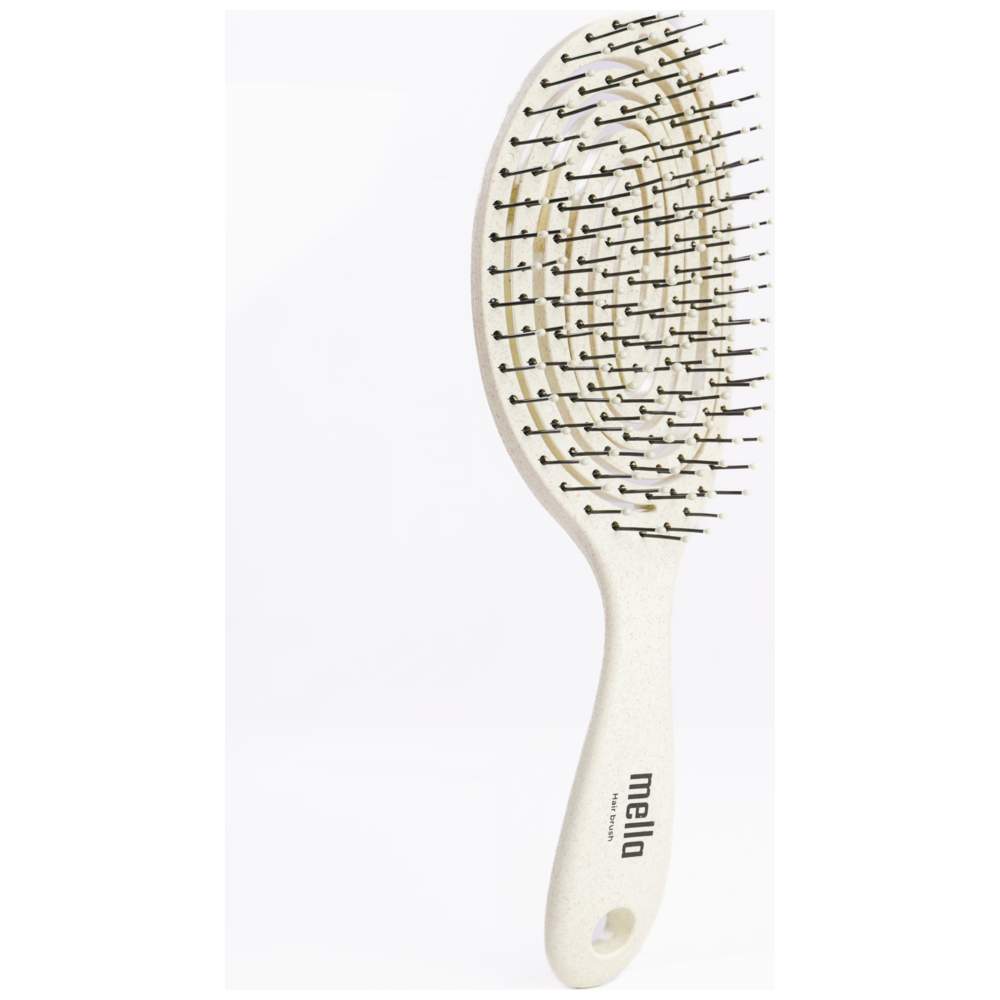 Mella - Oval Shape Hair Brush - Light Beige