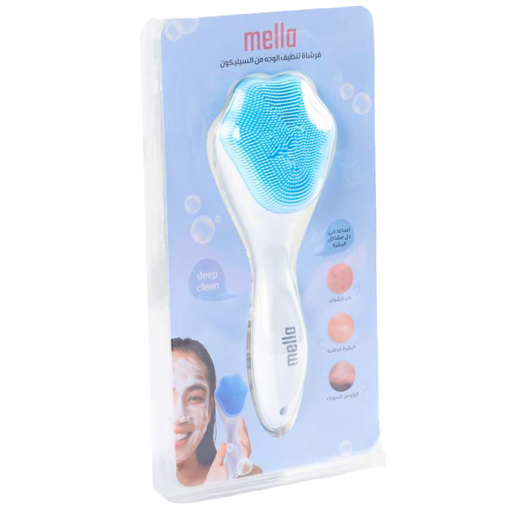 Mella - Silicone Facial Scrub Brush - Blue