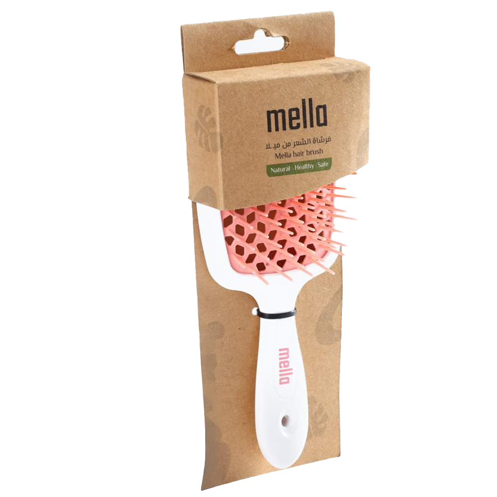 Mella - Detangling Hair Brush - Pink/White