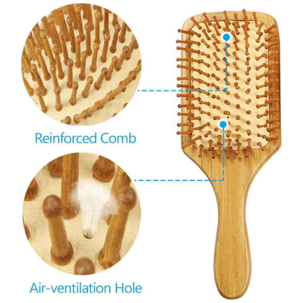 Mella - Natural Bamboo Anti-Static Hairbrush - Beige