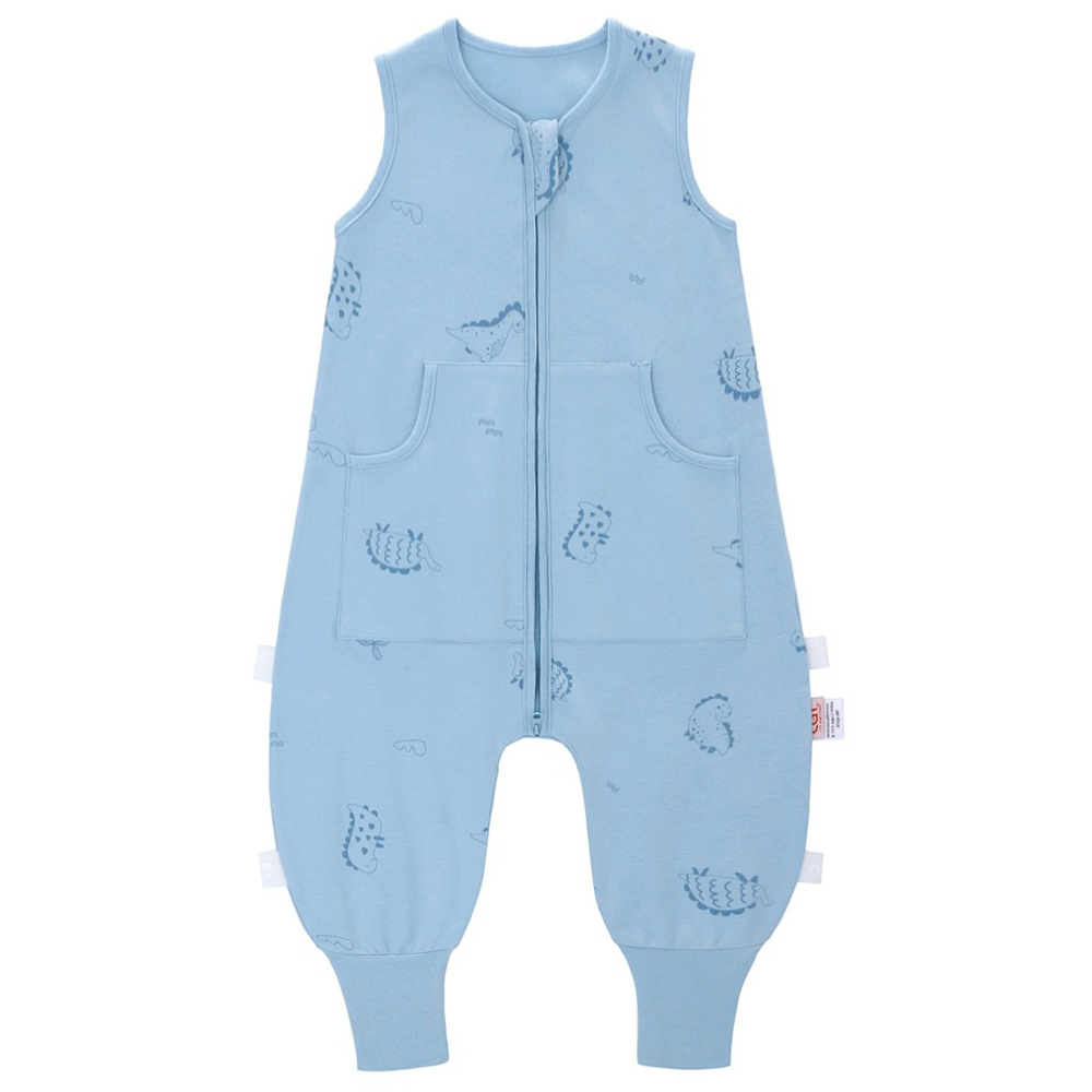 Lat - Boy's 100% Cotton Sleeveless Sleepsuit With Pocket - Blue