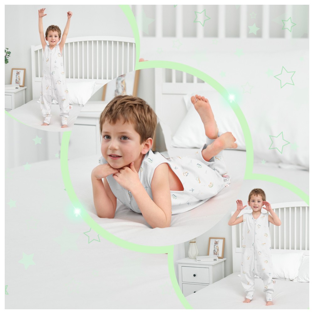 Lat - Kids 100% Cotton Sleeveless Sleepsuit With Pocket