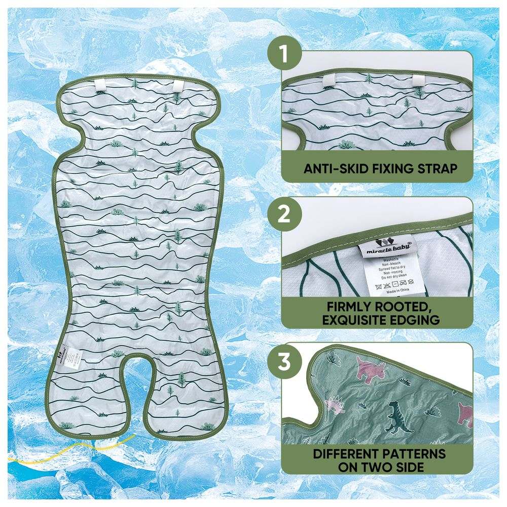 Miracle Baby - Reversible Stroller Cushion Cooling Pad - Green