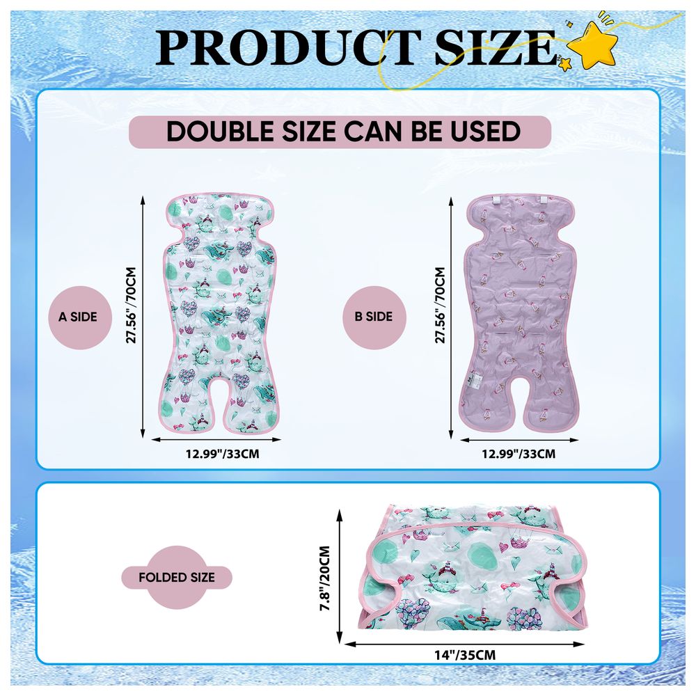 Miracle Baby - Reversible Stroller Cushion Cooling Pad - Pink