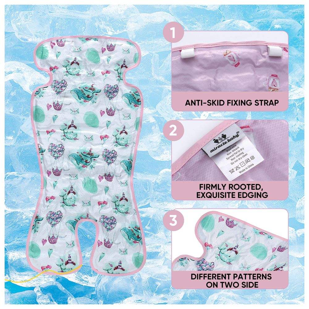 Miracle Baby - Reversible Stroller Cushion Cooling Pad - Pink