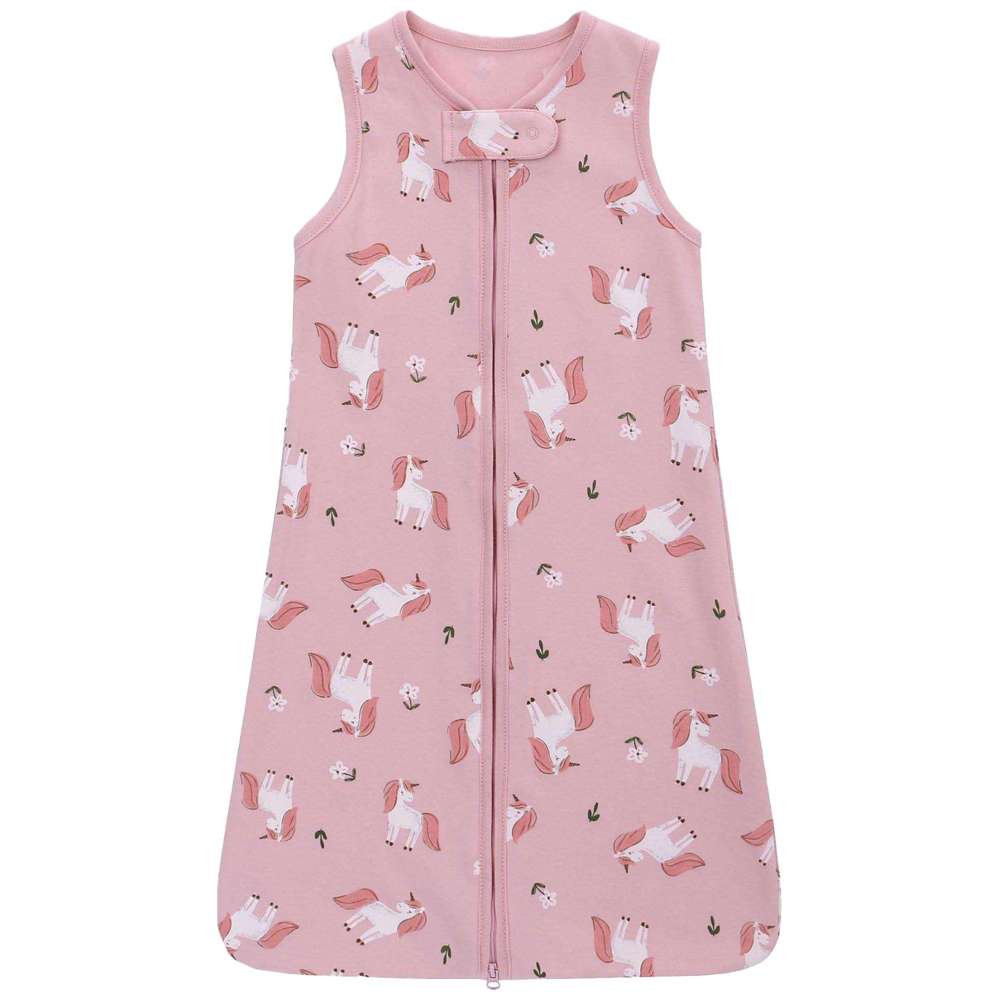 Miracle Baby - 100% Cotton Sleeveless Zipper Swaddle Sleeping Bag - Pink