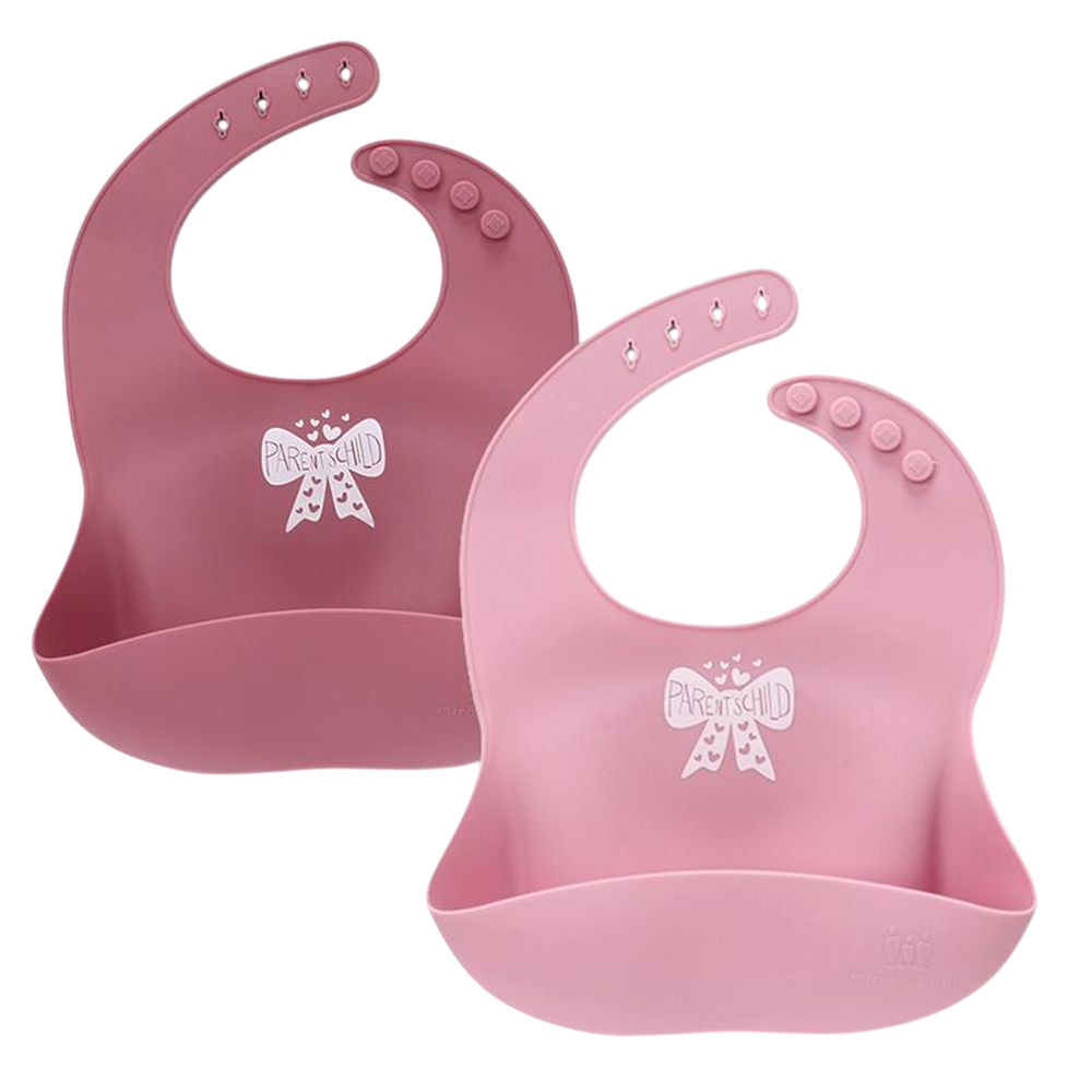 Miracle Baby - Silicone Bibs - Pink - 2 Pc Set