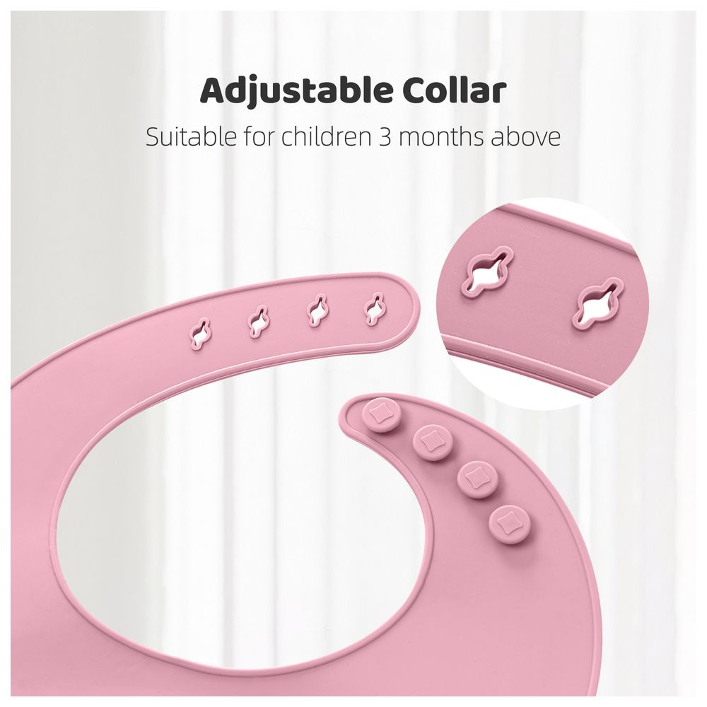 Miracle Baby - Silicone Bibs - Pink - 2 Pc Set