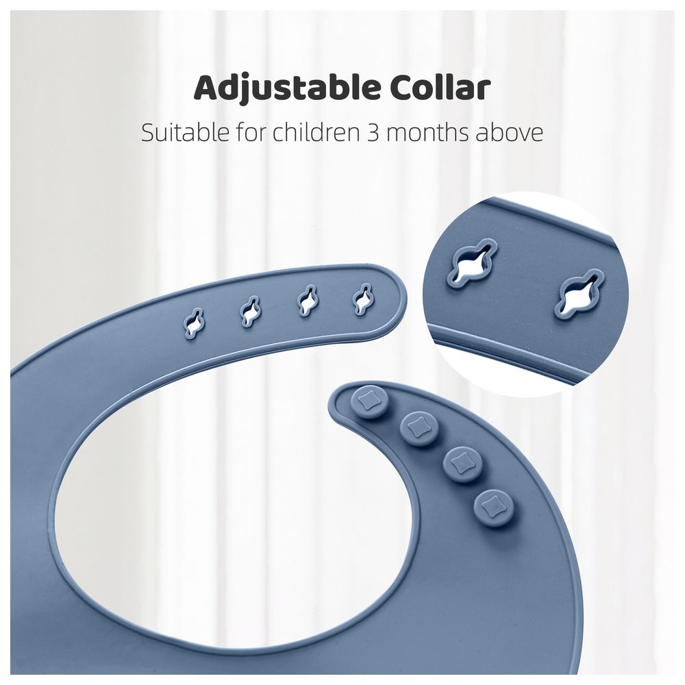 Miracle Baby - Silicone Bibs - Blue - 2 Pc Set