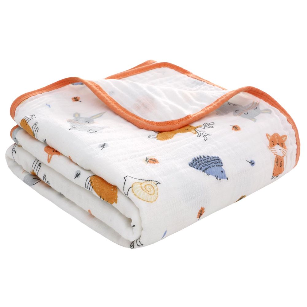 Miracle Baby - Cotton Double Layer Baby Blanket - Orange